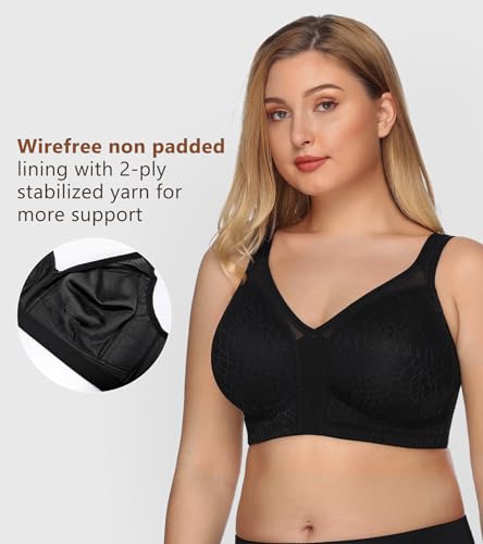 Image of DotVol Women's Full Figure Minimizer Bras Comfort Large Busts Wirefree Non Padded Plus Size Bra