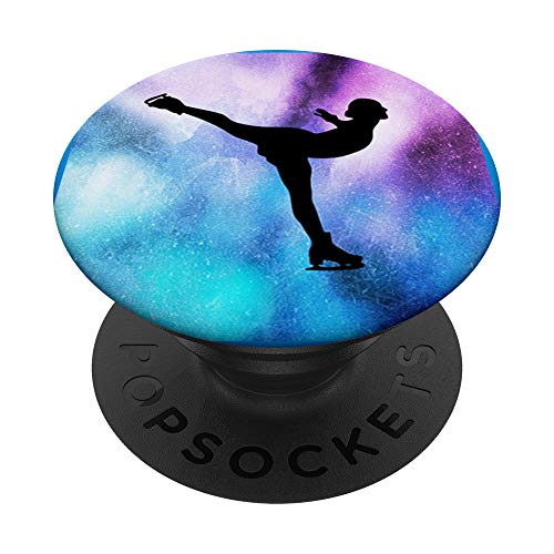 Figure Skater Black Silhouette On Watercolor Background Popsockets Popgrip: Swappable Grip For Phones & Tablets #TOP30