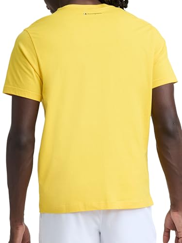 Image of Champion Men's Graphic Short Sleeve T-Shirt, Standard Fit, Classic Script Logo, Midweight 100% Cotton
