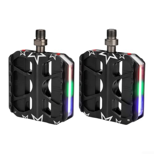 Honseadek Aluminum Bike Pedals Built-In Lights 7 Lighting Modes