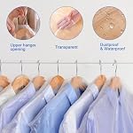 20 Pack Clear Garment Bags, 60 x 90cm & 60 x 150cm Plastic Garment Bags for Hanging Clothes Dry Cleaning Laundry Bags Dust-proof Garment Covers Use for Travel, Dry Cleaner, Home Storage, 2 Sizes