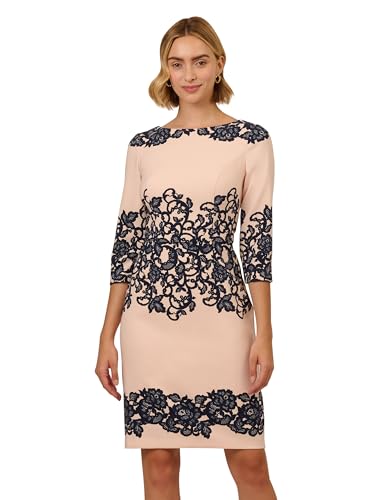 Image of Adrianna Papell Scroll Lace Short Dress