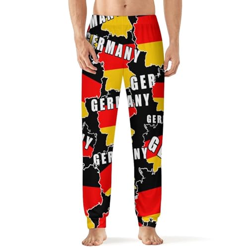 Germany German Map Flag Men's Pajama Bottoms Sleep Lounge Soft Comfy Pants Sleepwear