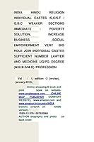 India Hindu Religion Individual Castes /S.C/S.T / O.B.C Weaker Sections Immediate - Poverty Solution, Increase Business, Social Empowerment Very Big Role Join Individual Castes Sufficient Number Lawye 1507620063 Book Cover