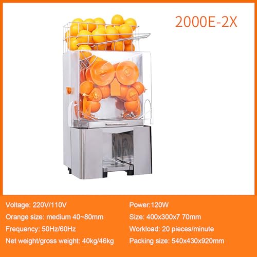 Exprimidor de naranja comercial, máquina de zumo de alta potencia para exprimir rápidamente, ideal para varias naranjas, perfecto para bebidas de jugo