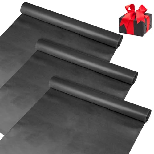 60 Blatt Seidenpapier, Schwarz, 70 x 50 cm, Seidenpapier, Verpackung, Seidenpapier, für die Verpackung von Blumensträußen, DIY und kreative Hobbys (schwarz)