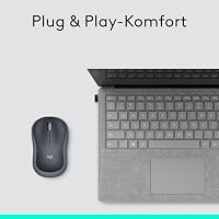 Logitech M185 Kabellose Maus, 2,4 GHz mit USB-Nano-Empfänger, 12 Monate Batterielaufzeit, 1000 DPI Optical Tracking, Für Links- und Rechtshänder, Kompatibel mit PC, Mac, Laptop - Grau – Ansicht 8