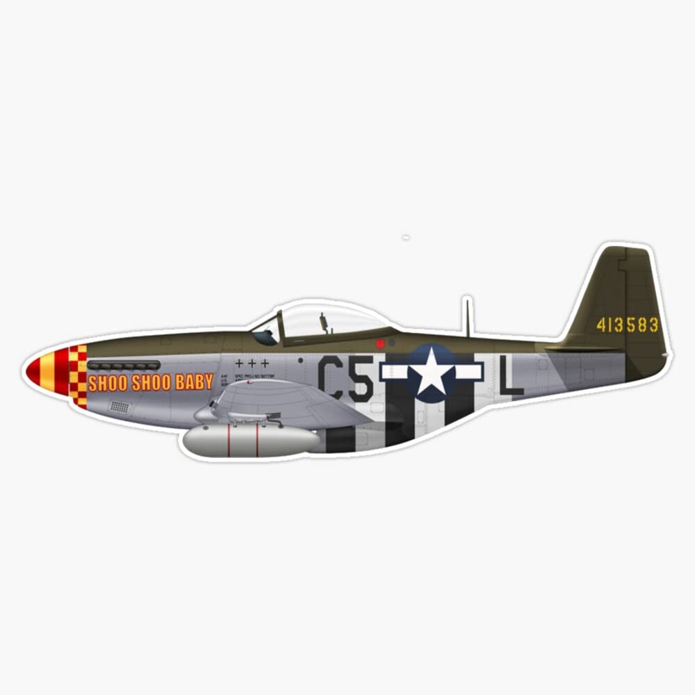 Amazon.com: P-51 Mustang Vinyl Sticker Laptop Decal Waterproof 5