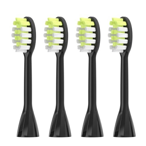 交換用歯ブラシヘッド 4個パック、 電動歯ブラシヘッド HY1100 HY1200 BH1022 対応(Black)