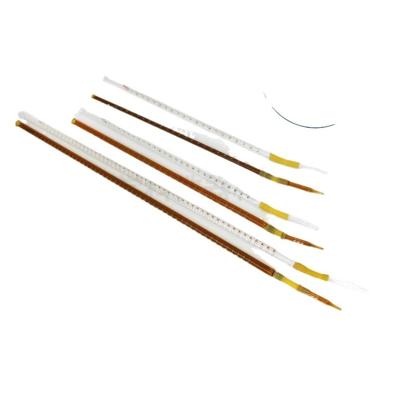 Bureta de Vidrio Clase A con Llave PTFE - Alta Precisión para Titulación Ácido Álcali, 10ml 25ml 50ml Transparente Ámbar(Brown PTFE 50ml)