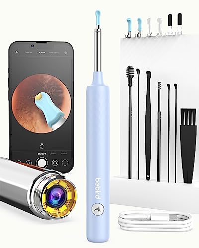 Bebird Ear Wax Removal Tool Kit, Ear Cleaner With 1080P Ear Camera, Smart Visual Earwax Removal Kit With 7 Pcs Ear Set For Daily Ear Pick, 6 Led Lights, 5 Ear Scoop Ear Tips Replacement, Blue #TOP25