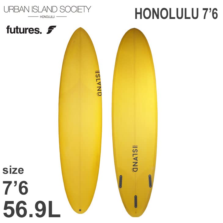 ホノルルサーフボード Amazon | URBAN ISLAND SOCIETY HONOLULU ホノルル 7'6 PU