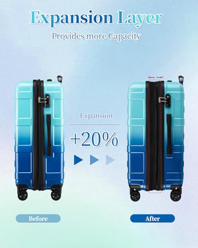 Image of Checked Luggage 24 Inch With Spinner Wheels, Hardside Suitcase with TSA Lock, Expandable Checked Suitcase for Women