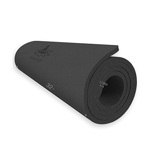 Hatha-Yoga-Extra-Thick-TPE-Yoga-Mat-72x-32-Thickness-12-Inch-Eco-Friendly-SGS-Certified-With-High-Density-Anti-Tear-Exercise-Bolster-For-Home-Gym-Travel-Floor-Outside Hatha Yoga Extra Thick TPE Yoga Mat - 72"x 32" Thickness 1/2 Inch -Eco Friendly SGS Certified - With High Density Anti-Tear Exercise Mats For Home Gym Travel & Floor Outside (Black)…