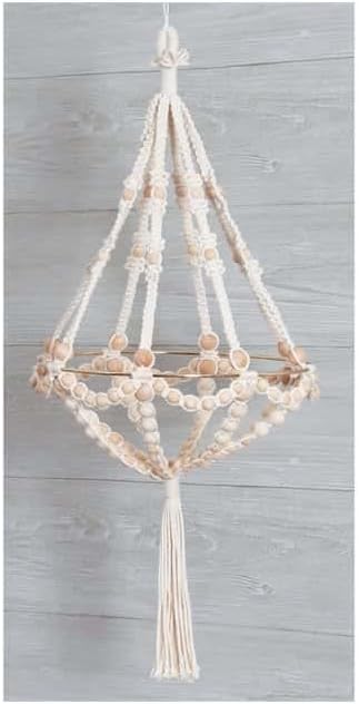 Solid Oak Macrame Hanging Kit-Beaded Chandelier