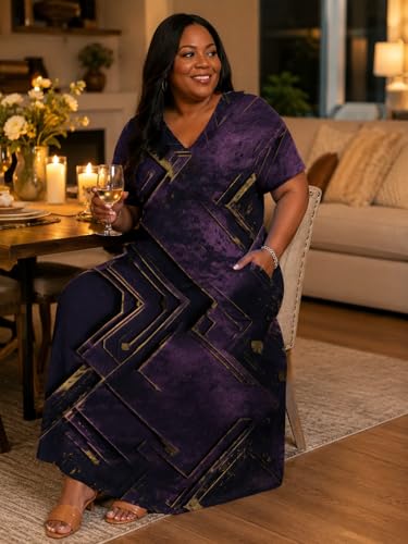 Image of SUZONANA Plus Size Dresses for Curvy Women African Print American Dress Summer Outfits Casual Loose with Pocket