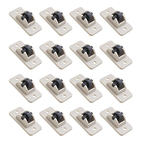The Lord of the Tools 16pcs Roulettes auto-adhésives Rouleaux en Plastique 4.7x2.4x1.7mm pour Armoire Tiroir Boîte de Rangement Meubles Poulie Roulettes Beige
