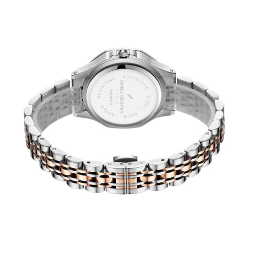 Image of Daniel Hechter Paris Vendome Collection Analog Watch for Women with Round Dial, Crystal Studded Bezel, Crystal Accents and Stainless Steel Strap - DHW2009