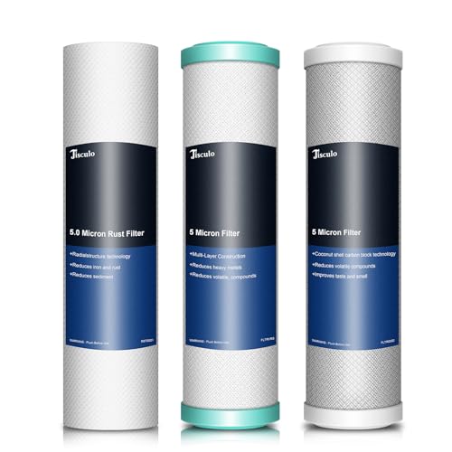 Replacement for clearsource rv water filter Fit for clearsource ultra Three Canister System, Include 5.0 Micron Rust Filter, 0.5 Micron and Guard Filter, Camper RV Water Cartridge