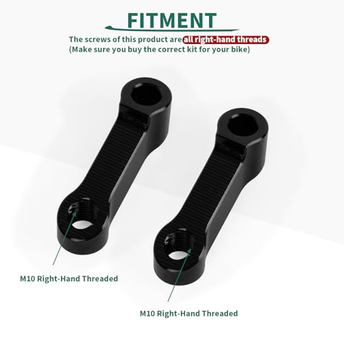 Image of PSLER M10 Motorcycle Mirror Extenders, Rear View Mirrors Handlebar Mount Riser Extender Adapter for 10mm /8mm Apertures