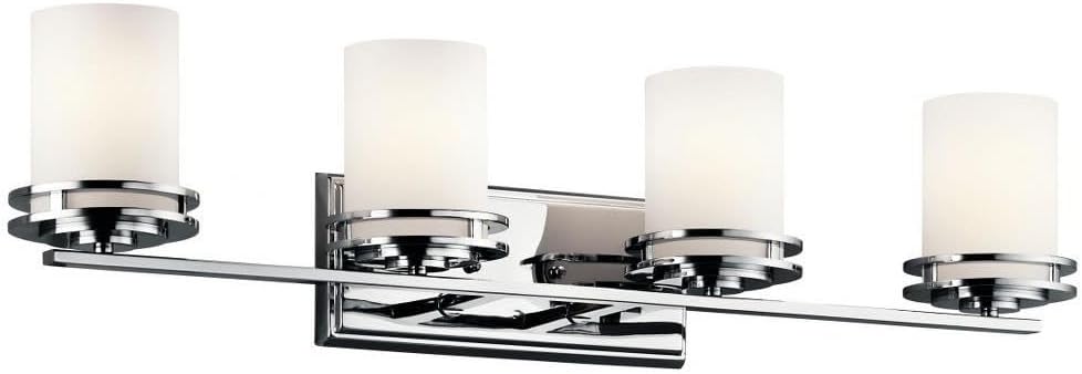 Kichler Hendrik 33.75" 4 Light Vanity Light with Satin Etched Cased Opal Chrome Chrome 33.75"