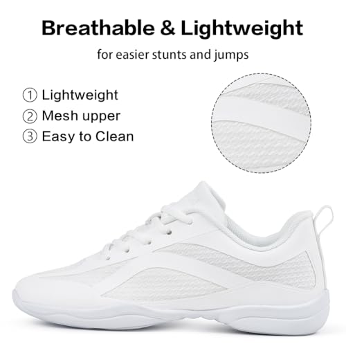 Image of CADIDL Cheer Shoes for Women Black Cheerleading Athletic Dance Shoes Girls Flats Tennis Walking Sneakers