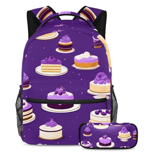 Sacs à dos de jour motif dessert violet pour organiser les cours et sorties des ados