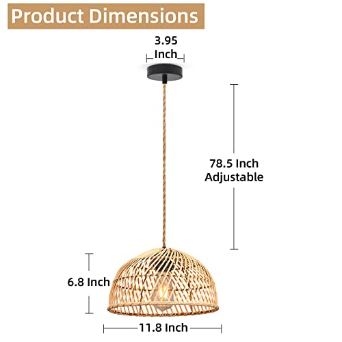 Goldenlunar Wicker Rattan Pendant Hanging Light #TOP29