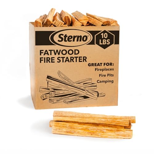 Sterno Fatwood Fire Starter Sticks 10 lb AllNatural ResinRich Pine Wood Easy to Light Indoor/Outdoor Weather Resistant Sustainably Sourced