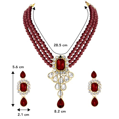 Image of Peora Crystal Faux Pearl Jewellery Gift Set for Women