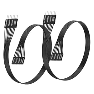 ELFJMZP 2-Pack Motherboard-Frontplatten-Ve... 24AWG Flachbandkabel für HDD LED+/-, POWER LED+/-, POWER SW, RESET SW, für Computer Switch Reset HDD Hard Drive, (schwarz, 30cm)