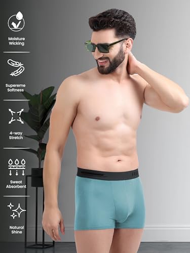 Image of Freecultr Men's Underwear Micromodal Airsoft Trunk - Sweat Proof, Ultra Soft, Anti-Bacterial, No Itch & No Chafing Fabric (Pack of 3) | Mens Underwear Combo Pack of 3