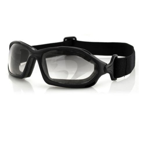 Bobster Dzl Riding Goggles, Black Frame/Smoke Anti-Fog Photochromic Lens #TOP26