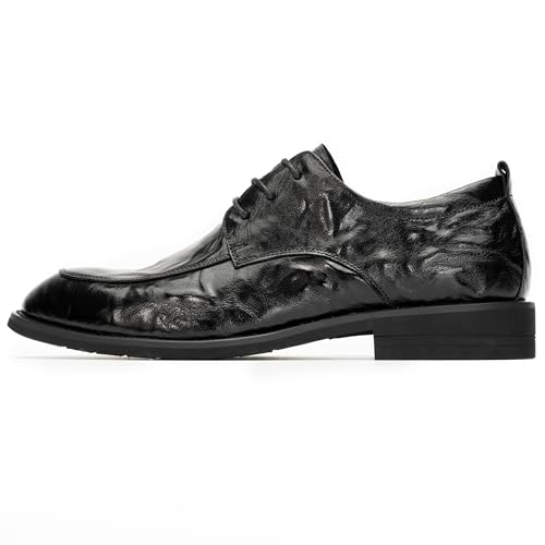 Men's Glossy Oxford Dress Shoes – Black PU Leather Formal Shoes for Weddings, Interviews, and Business Events – Sleek Elegant Lace-Up Design3
