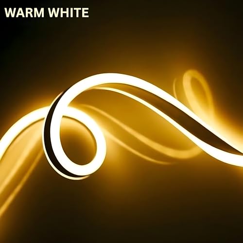 Image of HEADLY 16.4 Feet LED Neon Strip Lights, with 12V Adapter, Waterproof IP65, Silicone Flexible Rope Light for Home Wall Decor | Neon Lights | 5 Meter |