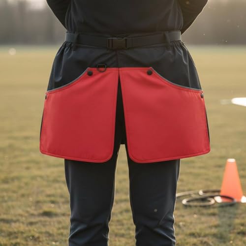 Delantal de entrenamiento para perros con bolsillos y cinturón ajustable talla M rojo 3