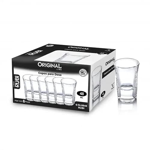 Jogo 6 Copos Para Dose / Shot Tequila Whisky Cachaça 48ml