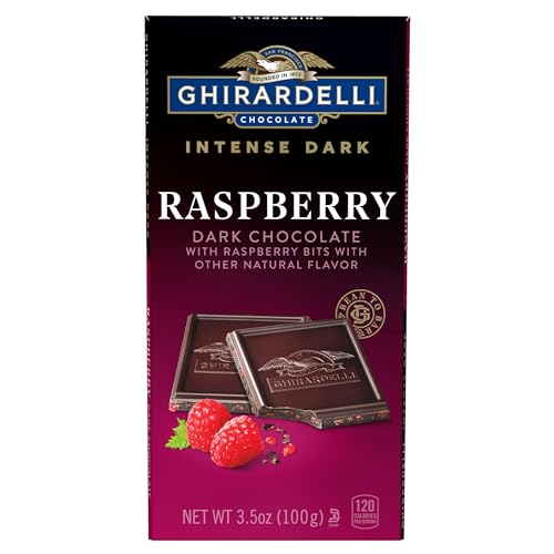Intense Dark Chocolate Bar, Raspberry, 3.5 Oz Bar