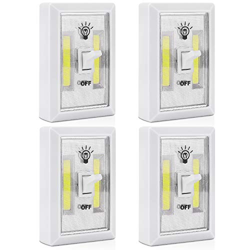 Led sans fil Nuit Light-pemotech avec interrupteur par batterie Parfait pour bébé Chambre d'enfant, couloir, chambre, placards, cuisine, garage, lecture de nuit et plus (lot de 2)