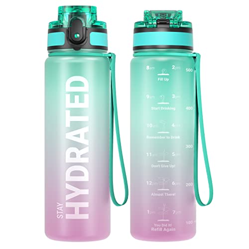 Sahara Sailor Water Bottle, 500ML/750ML Sports Water Bottle, Motivational Water Bottle, BPA Free & Leak Proof, for Sport, Gym, Running, School, Bike (1 Bottle)