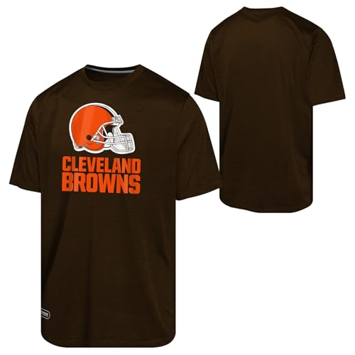 Outerstuff NFL Men’s Spike Short Sleeve Speed T-Shirt, Lightweight and Comfortable Shirt, Cleveland Browns, Size X-Large