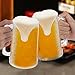 4 Pack Freezer Beer Mugs, 16 oz Clear Double Wall Gel Frosty Ice Mugs with Gel, Plastic Beer Mugs with Handles for Freezer, Parties and Gifts