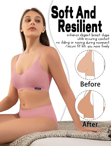 Image of Livona Lace Bralette for Women - Comfort Sports Bra Wireless Padded Bralette with Support Workout Tops Cami Crop S-XXL