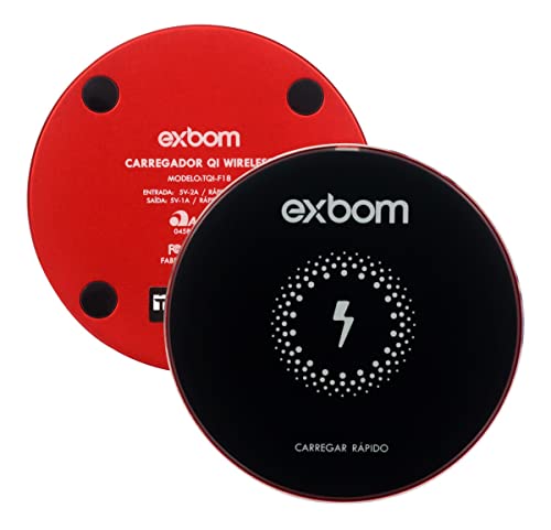 Carregador Rápido QI Wireless Sem Fio Exbom Borda de LED TQI-F18