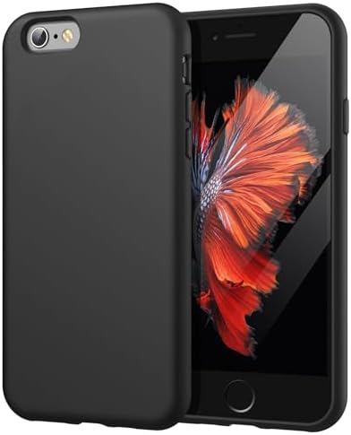 JETech Silicone Case for iPhone 6s/6, Black | Silky Soft Touch, Shockproof Protection, Scratch Resistant, Microfiber Lining