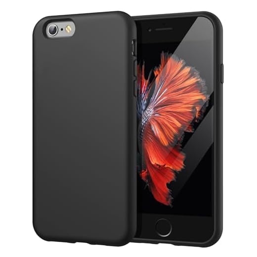 JETech Silicone Case Compatible with iPhone 6s/6 4.7 Inch, Silky-Soft Touch Full-Body Protective Case, Shockproof Cover with Microfiber Lining (Black)