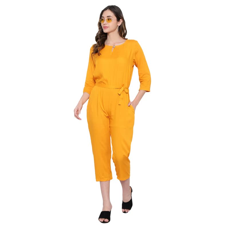 Image of Women's Knee Length Full sleeves jumpsuit (multicolor)