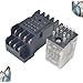 ULTECHNOVO 110v Professional Miniature Relay Set with Base for Automotive Use Dc Heavy-Duty Control for Horns Alarms Headlights and More