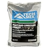 Tech Mix Portland-Limestone Cement - Gray Cement for Crafts, Projects, Repairs (15 Pound Bag)