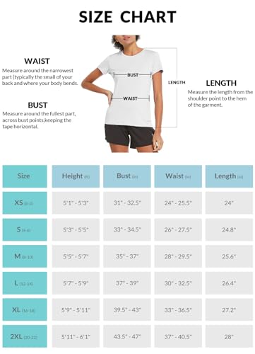 BALEAF Camisetas femininas de corrida de manga curta atléticas, leves, secagem rápida, treino, yoga,